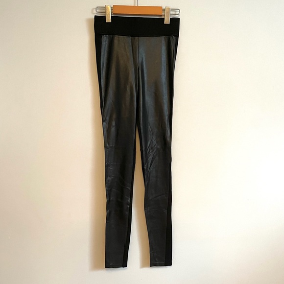 Wilfred Free Black Leather Stretch Leggings - Picture 2 of 5